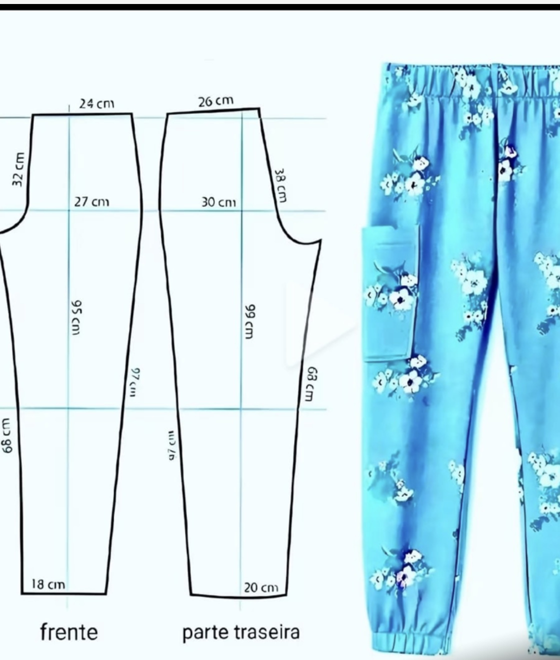 Patroon voor een blauwe broek